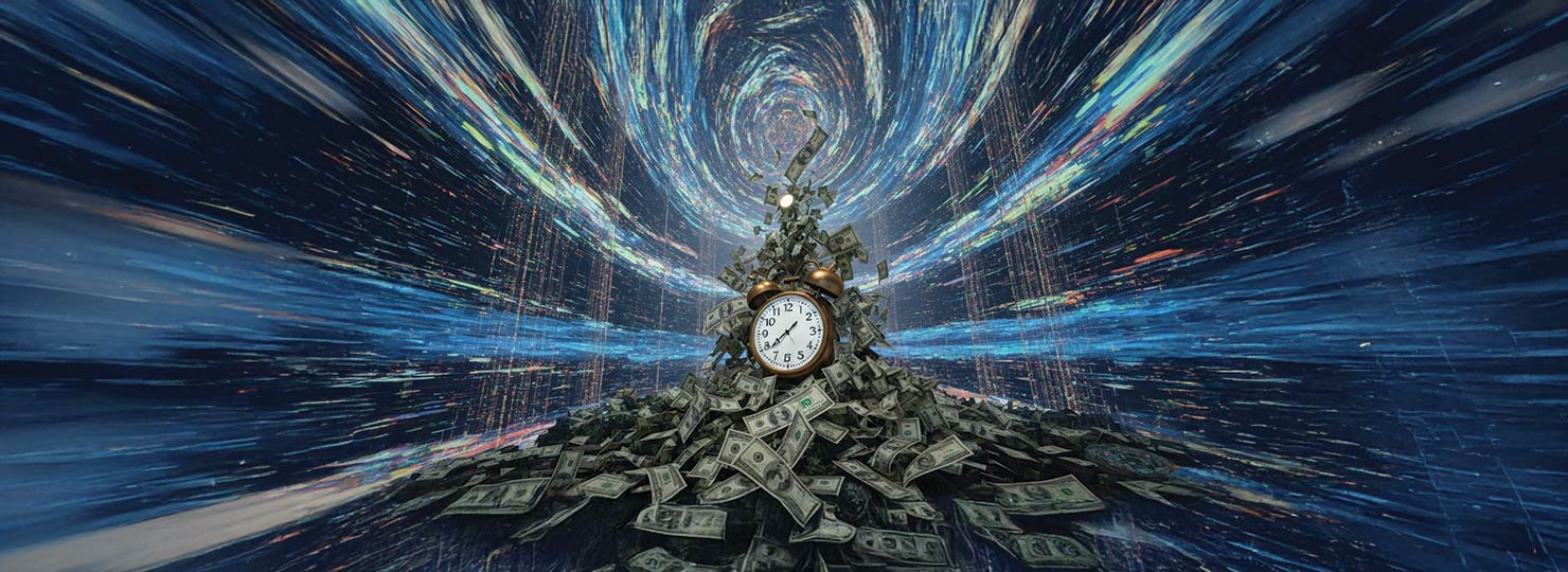 clock money and emergency sign