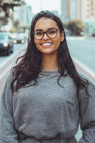 Woman smiling