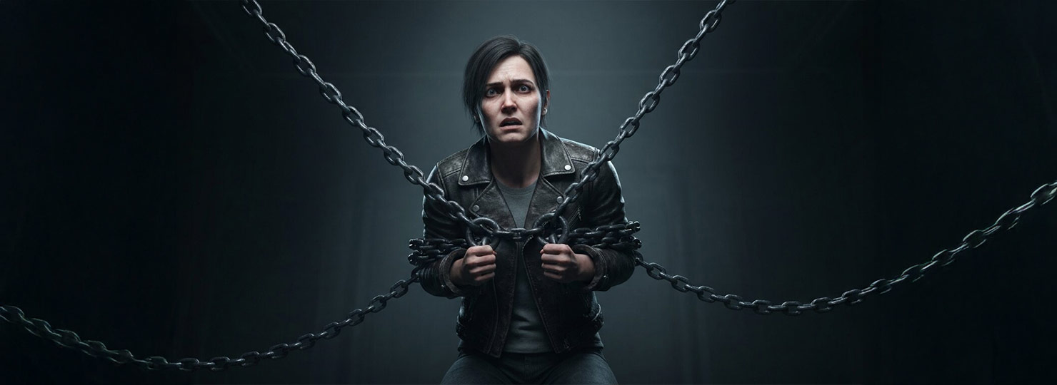 Person shackled by loan chains